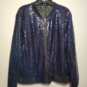 Super sparkly sequin bomber jacket